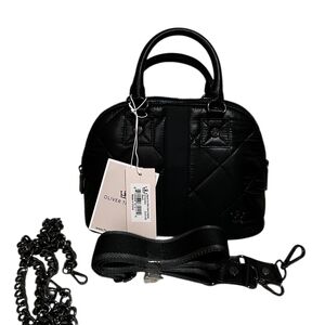 Olivers Quilted Black Satchel with Chain Strap